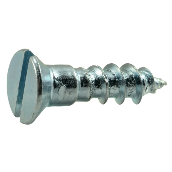 Midwest Fastener Wood Screw, #10, 3/4 in, Zinc Plated Steel Flat Head Slotted Drive, 40 PK 61281 - main